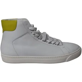 Anya Hindmarch High-Top Sneakers in White Leather Urban Runner Lightweight Knit Fabric