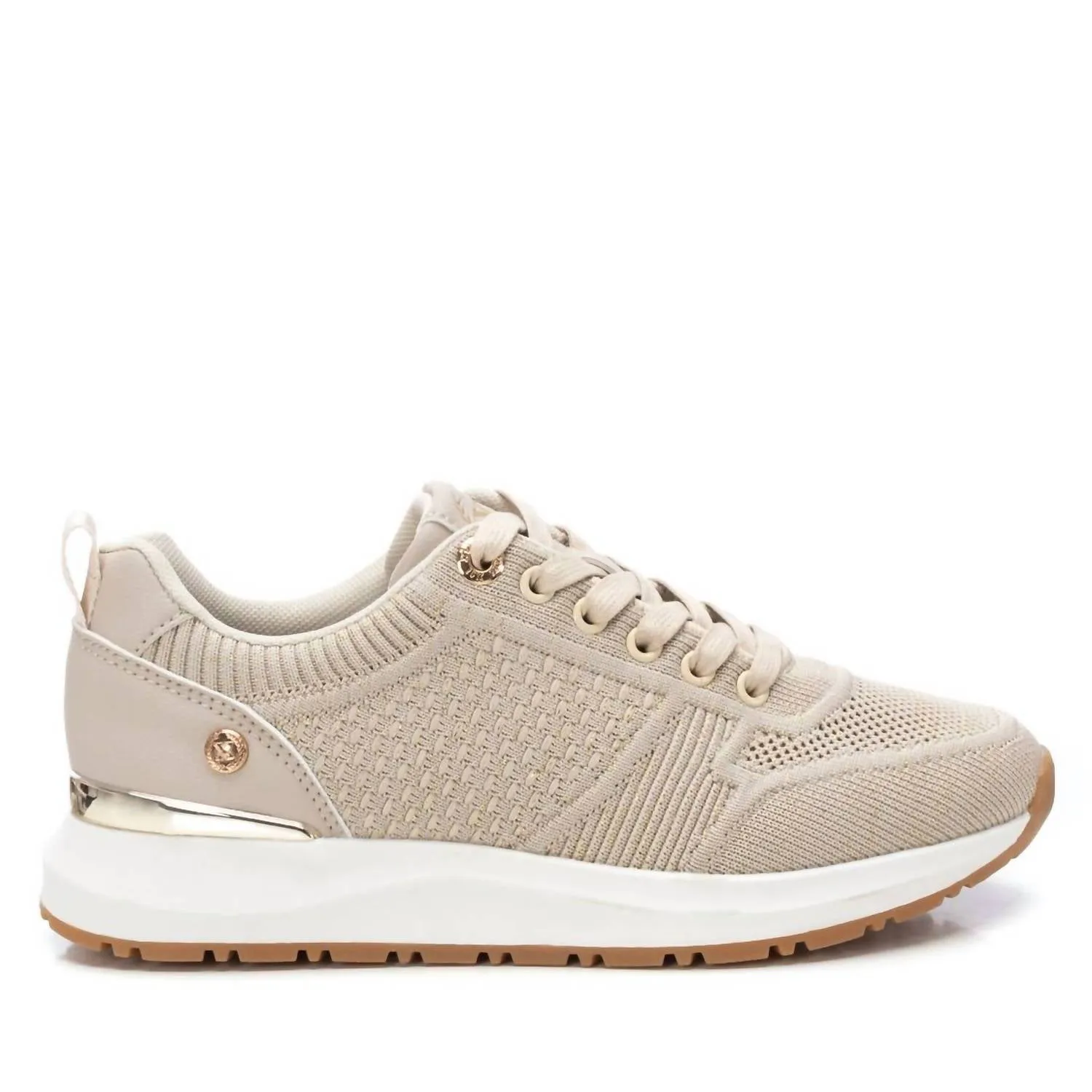 Women's Casual Sneakers In Beige Breathable Edge