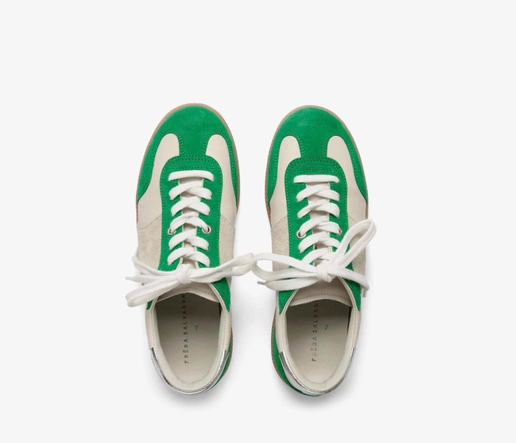 Jackie Court Sneaker In Green Suede Combo Non Slip Traction Stylish Support