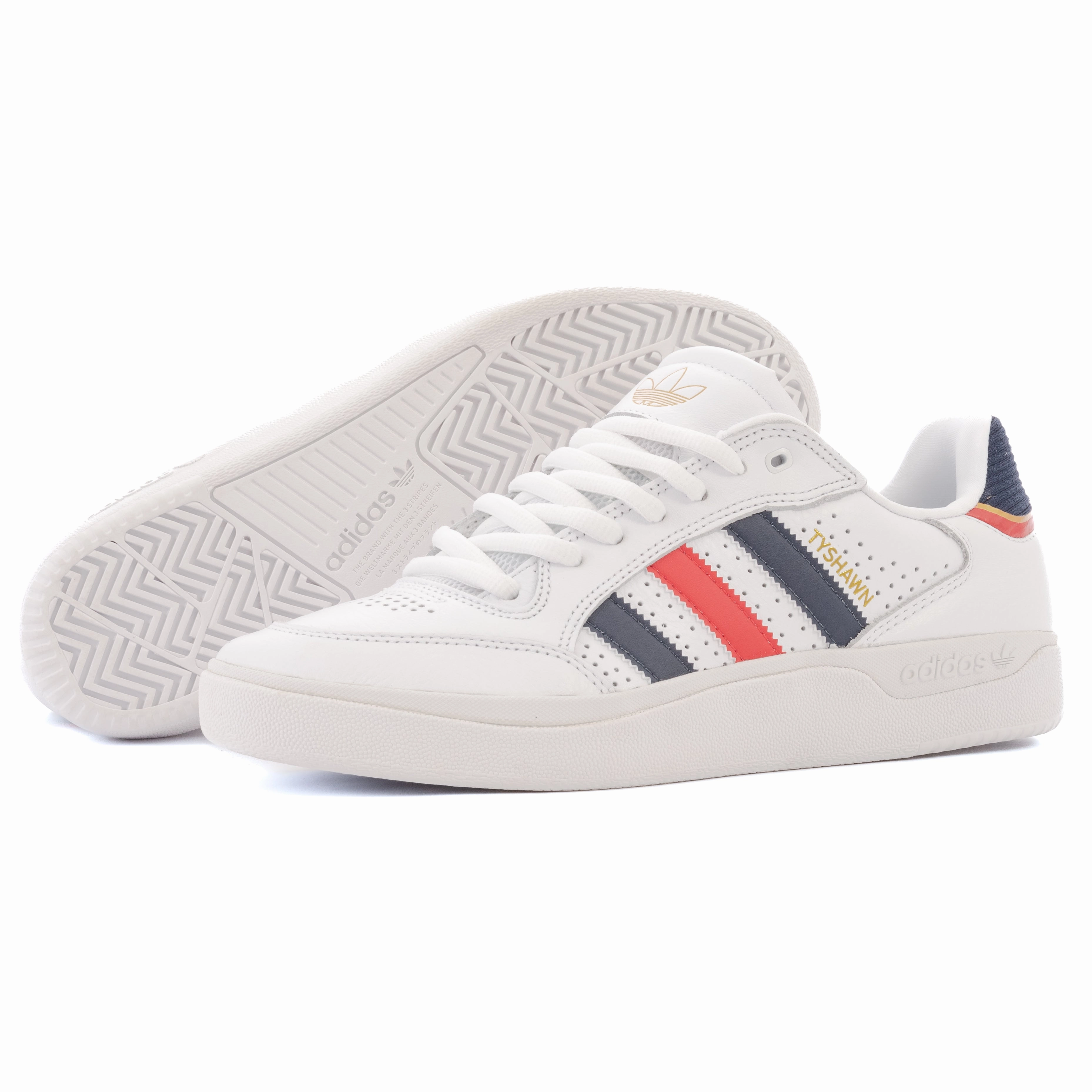 Adidas - Tyshawn Low (Cloud White/Better Scarlet/Gold Metallic) Lightweight Fabric cushioned - midsole shoes