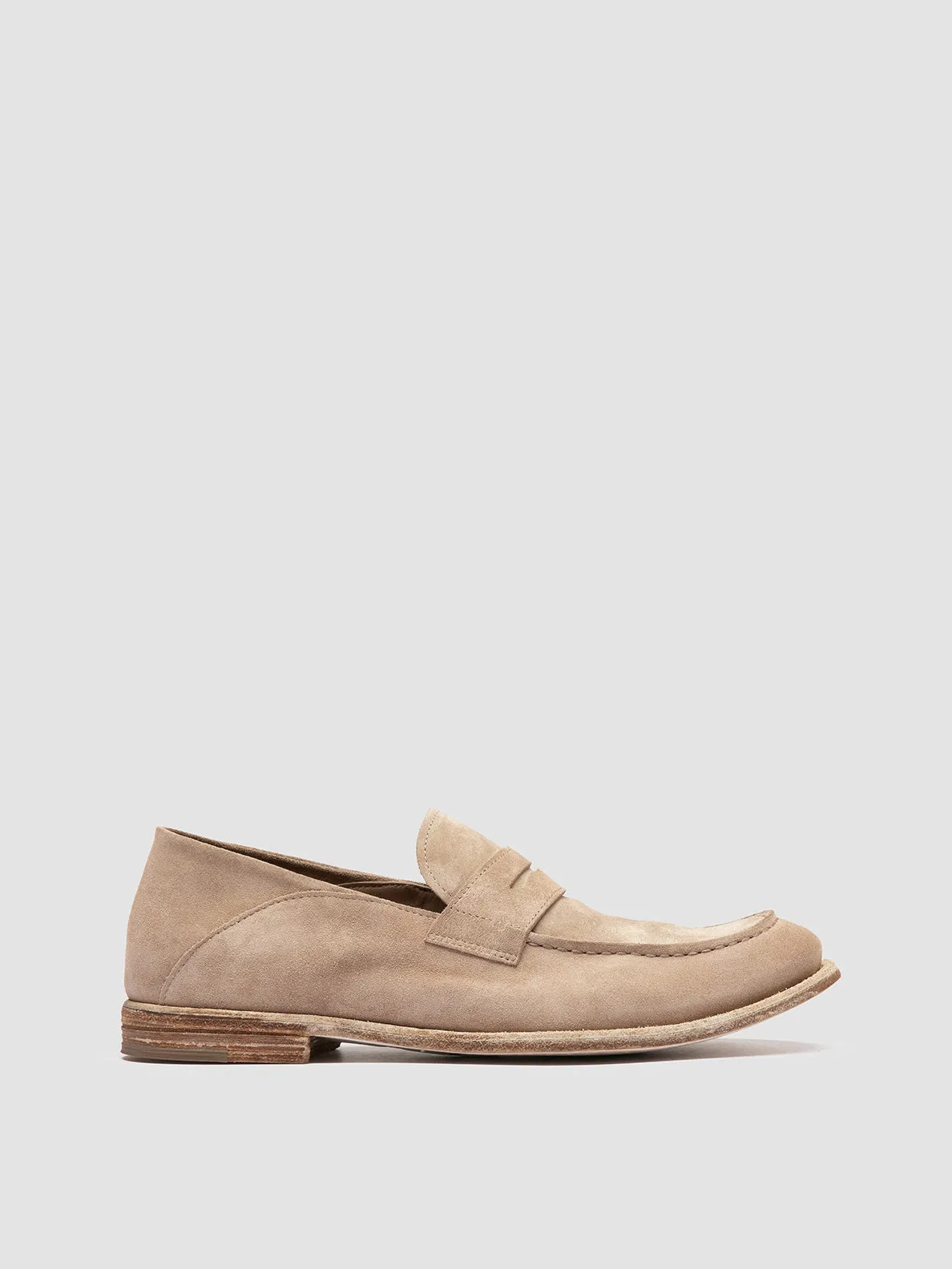 Light Lane ARCHIVE 522 - Beige Suede Penny Loafers