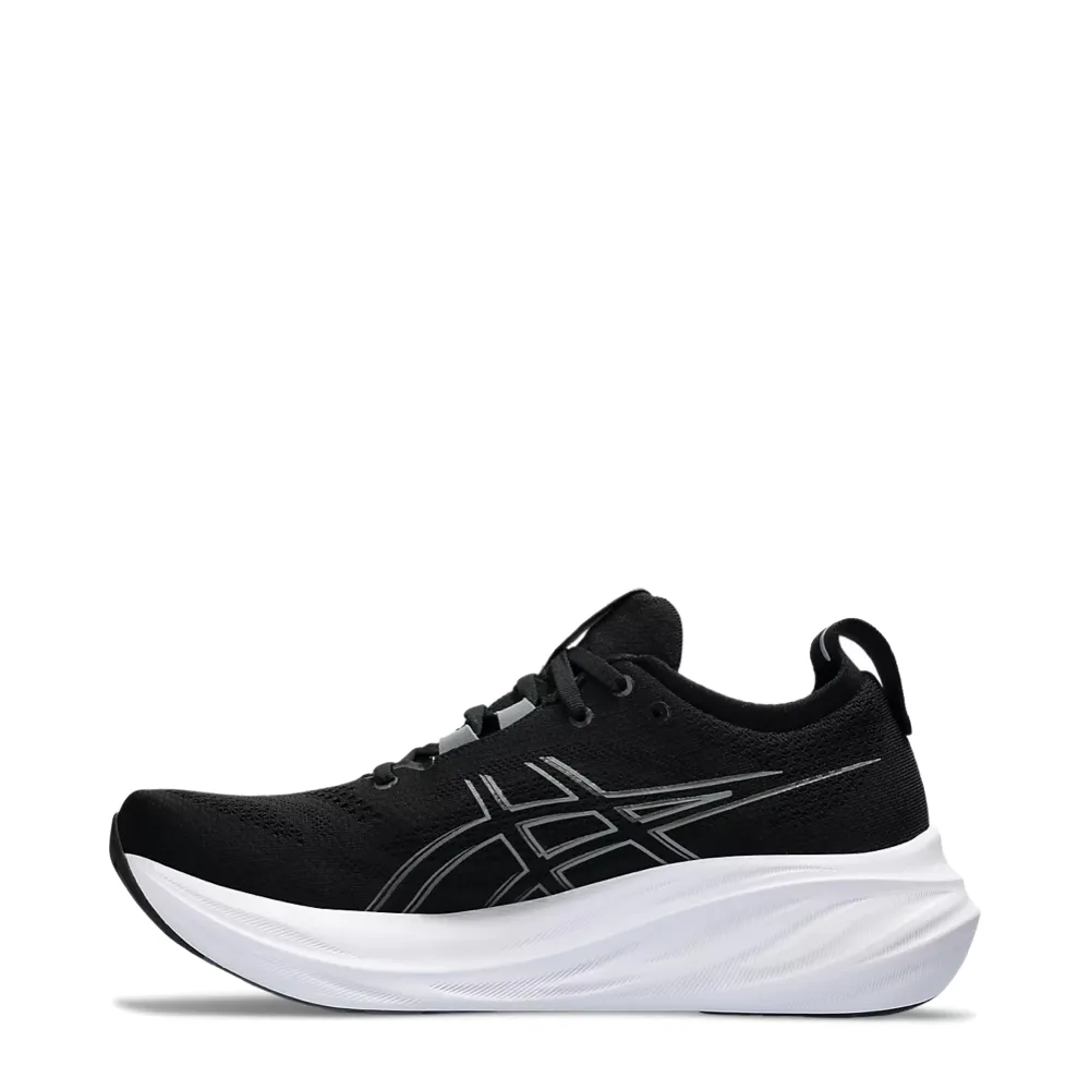 Recycled fabric Asics Men's GEL-NIMBUS 26 Sneaker in Black/Graphite Grey