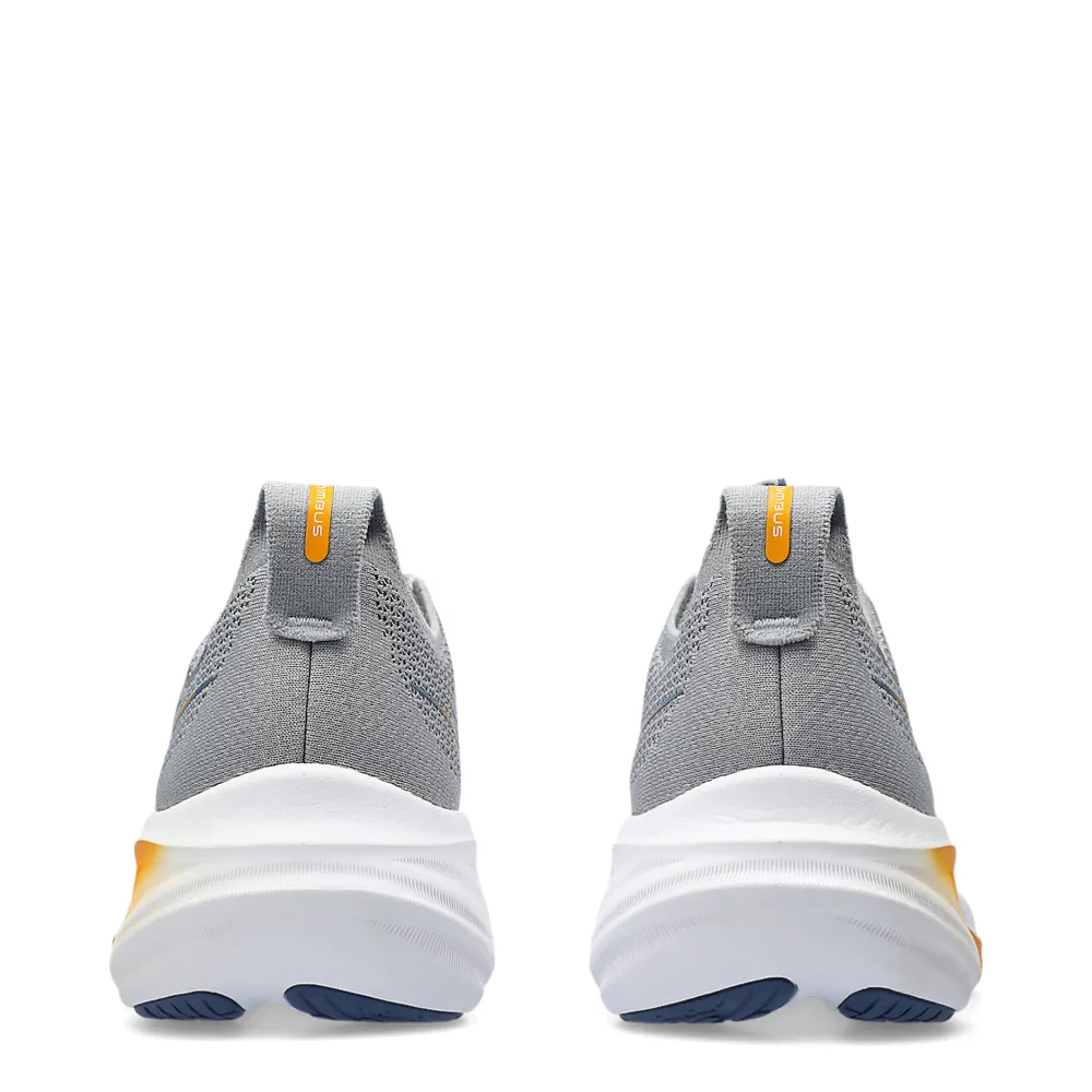 All Day Use Asics Men's GEL-NIMBUS 26 Sneaker in Sheet Rock/Thunder Blue