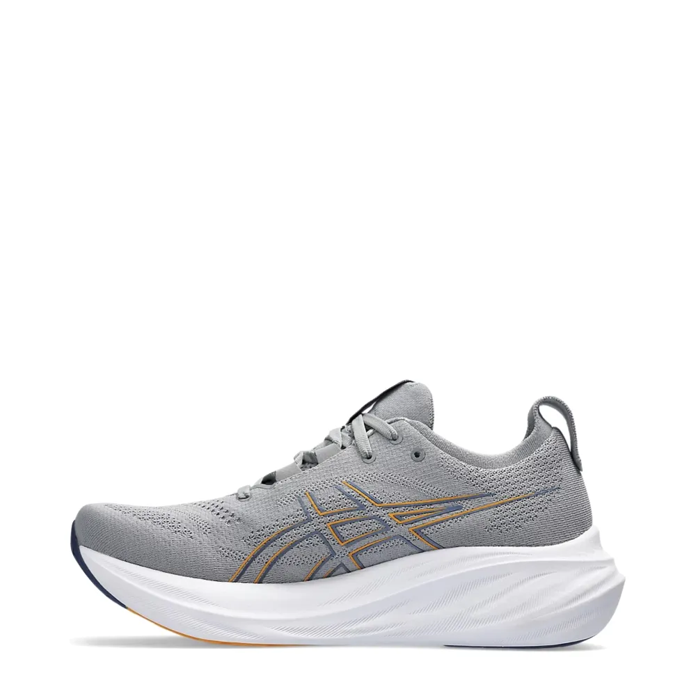 Asics Men's GEL-NIMBUS 26 Sneaker in Sheet Rock/Thunder Blue Cozy Feel Foam Insole