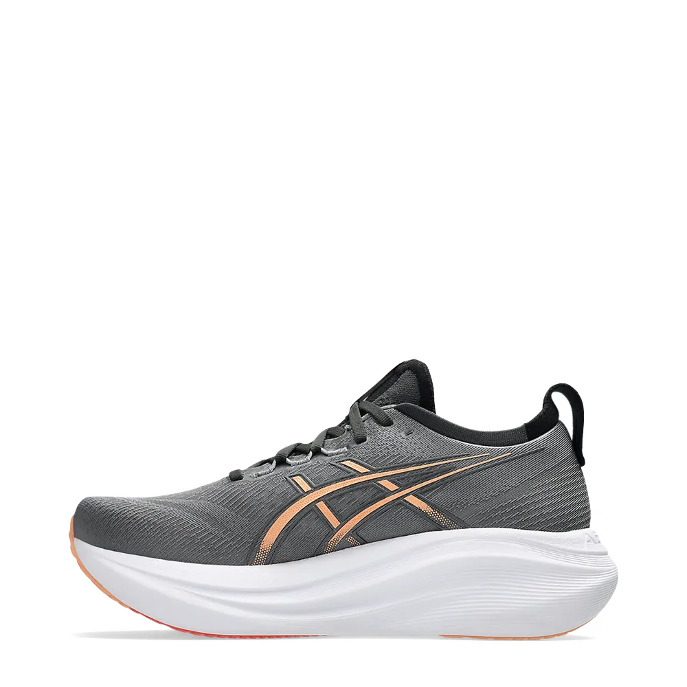 Lightweight Design Asics Men's Gel-Nimbus 27 Sneaker in Carbon/Mojave