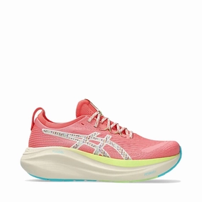 Low Top Asics Women's Gel-Nimbus 27 TR Sneaker in Nature Bathing/Guava