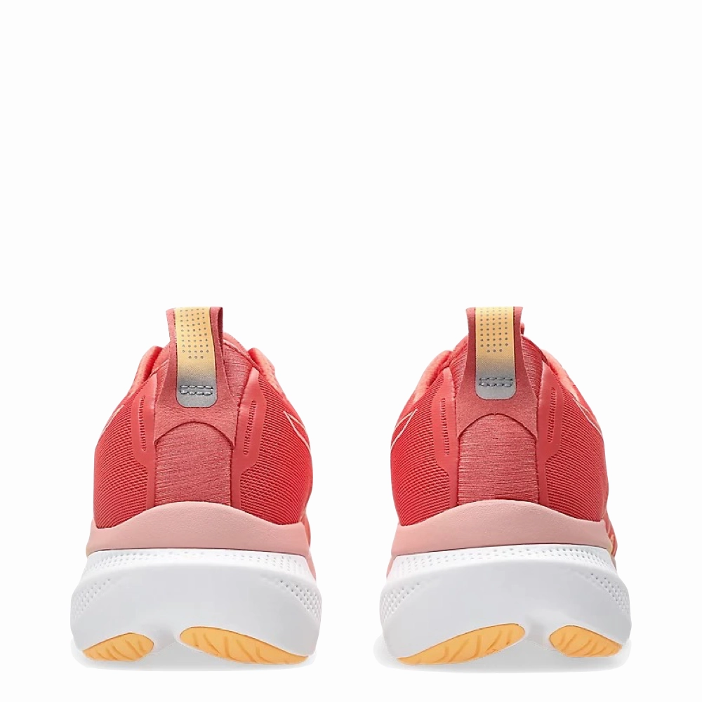 Asics Women's GLIDERIDE MAX Sneaker in Dark Pink Clay/Orange Glow Stain Resistant Flexible Use