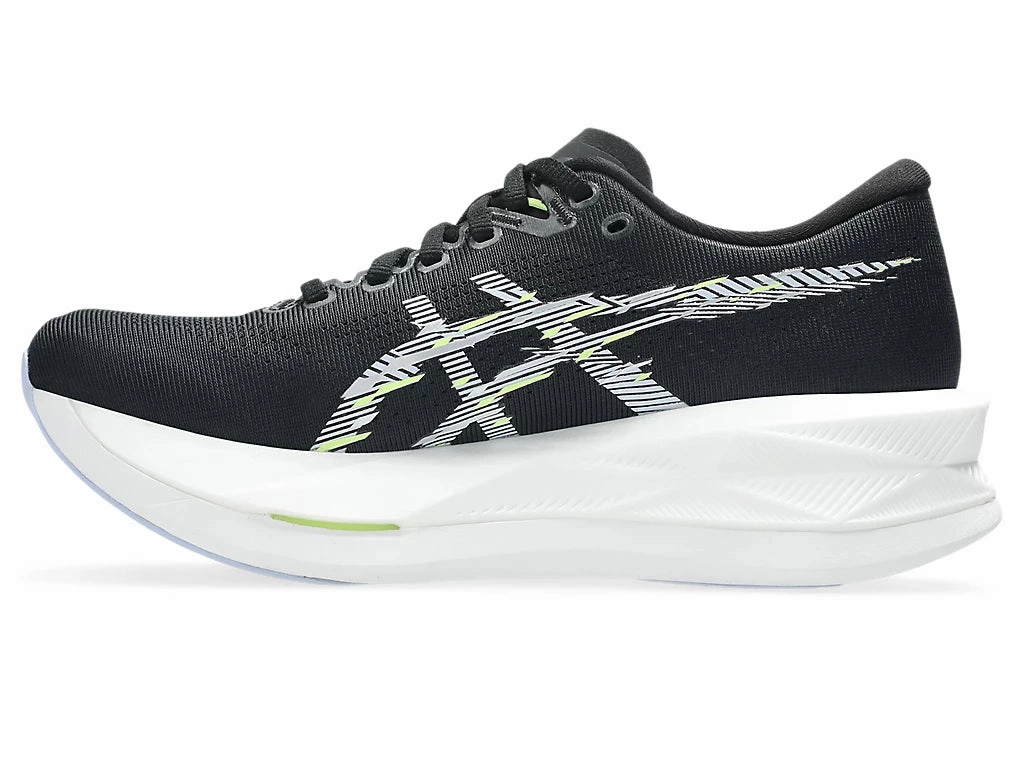 Supportive Asics Women's Sonic blast Sneaker in Black/Blue Fade