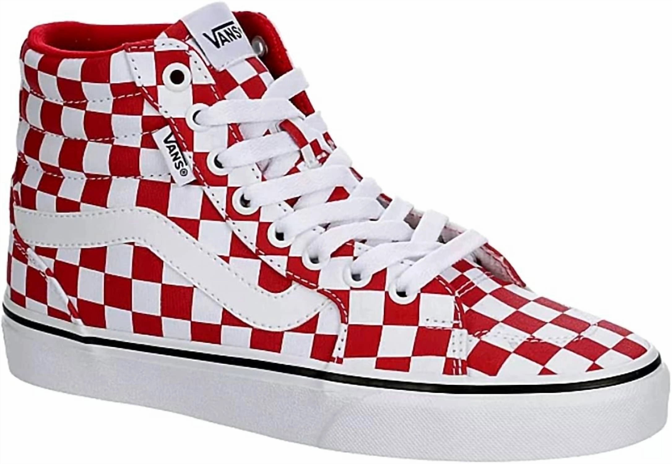 Adaptive Form Bold Design Women's Sk8-Hi Decon Vr3 Checkerboard Sneakers In Red