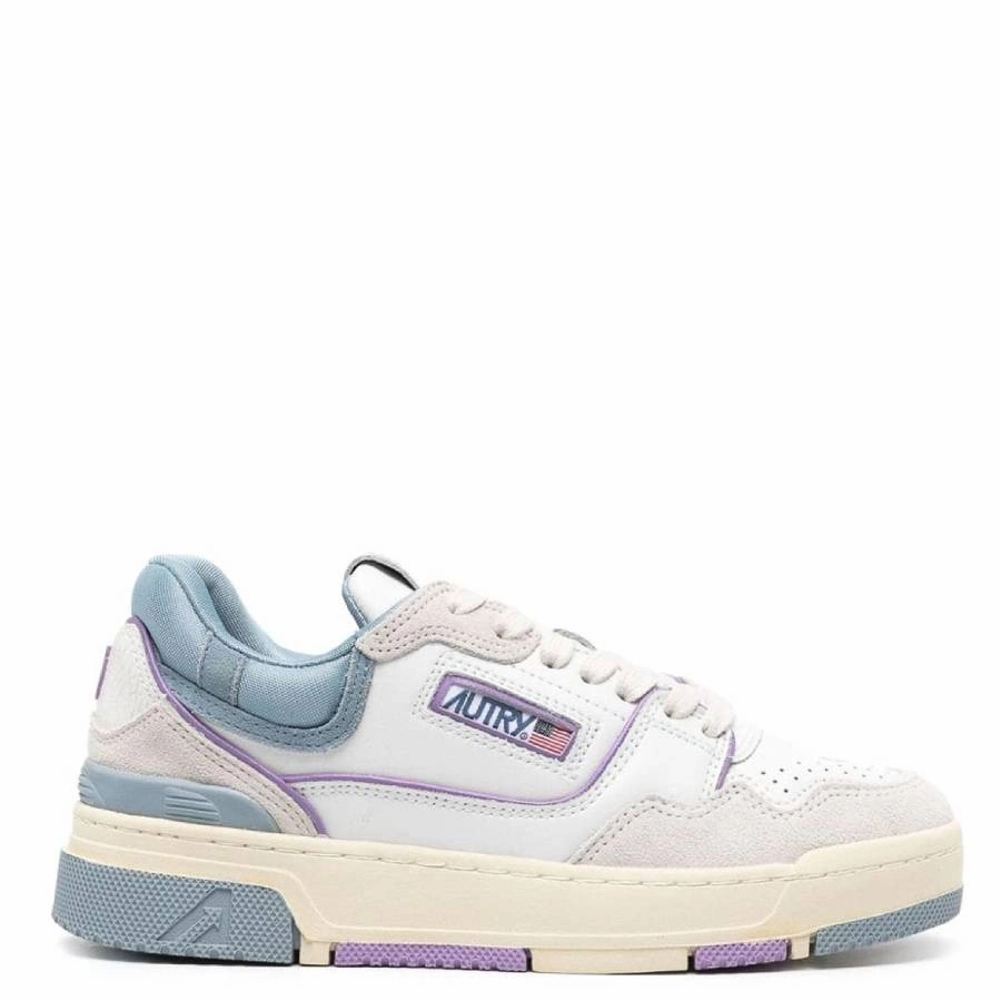 Layered cushioning Autry Ladies Blue Low Top Leather Trainer Sneakers