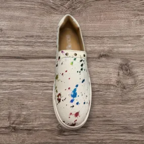 Adjustable Pine Tar Rainbow Cowhide Sneakers In White