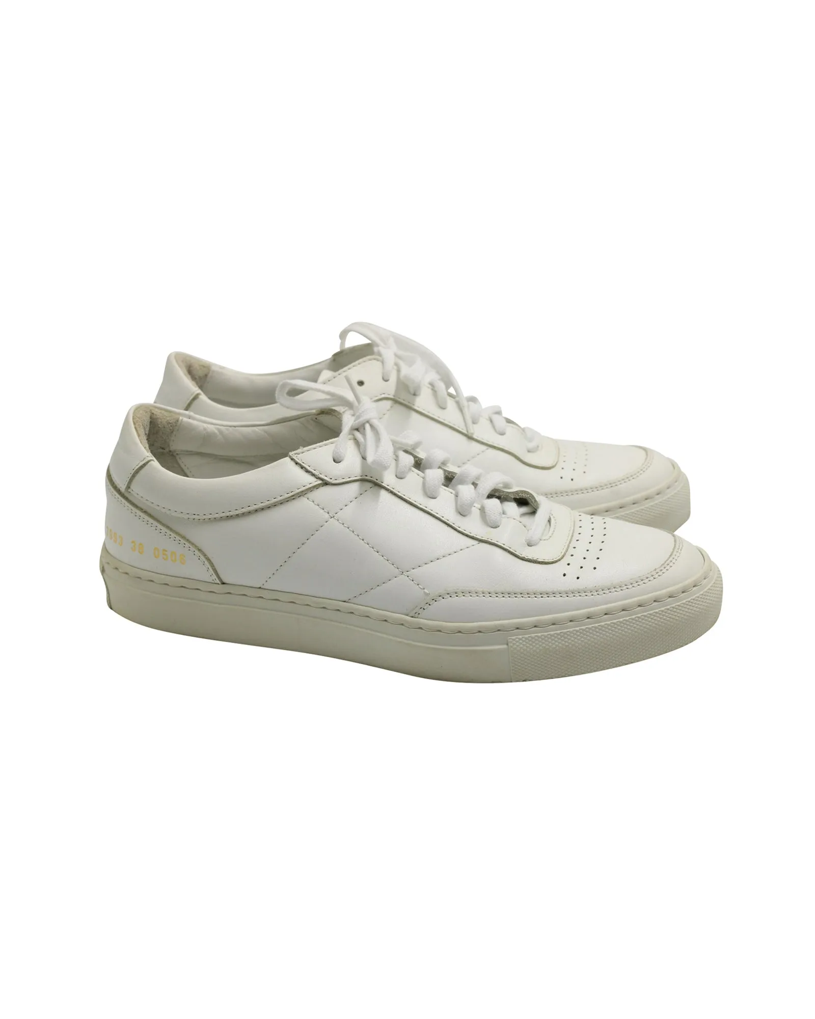 Functional Common Projects BBall Summer Edition Low Top Sneakers in White Leather