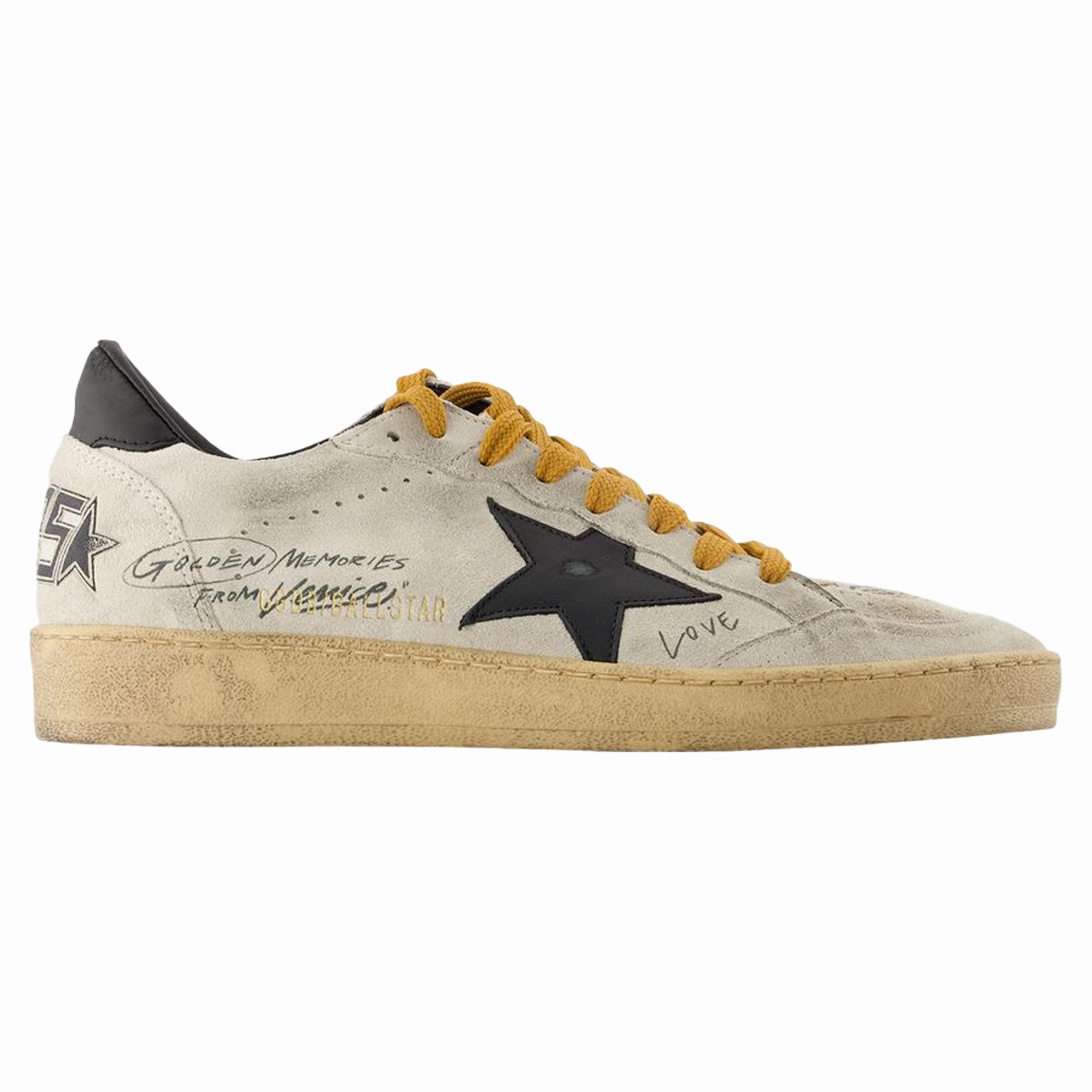 High Traction Rubber Sole Ballstar Sneakers - Golden Goose Deluxe Brand - Leather - Grey