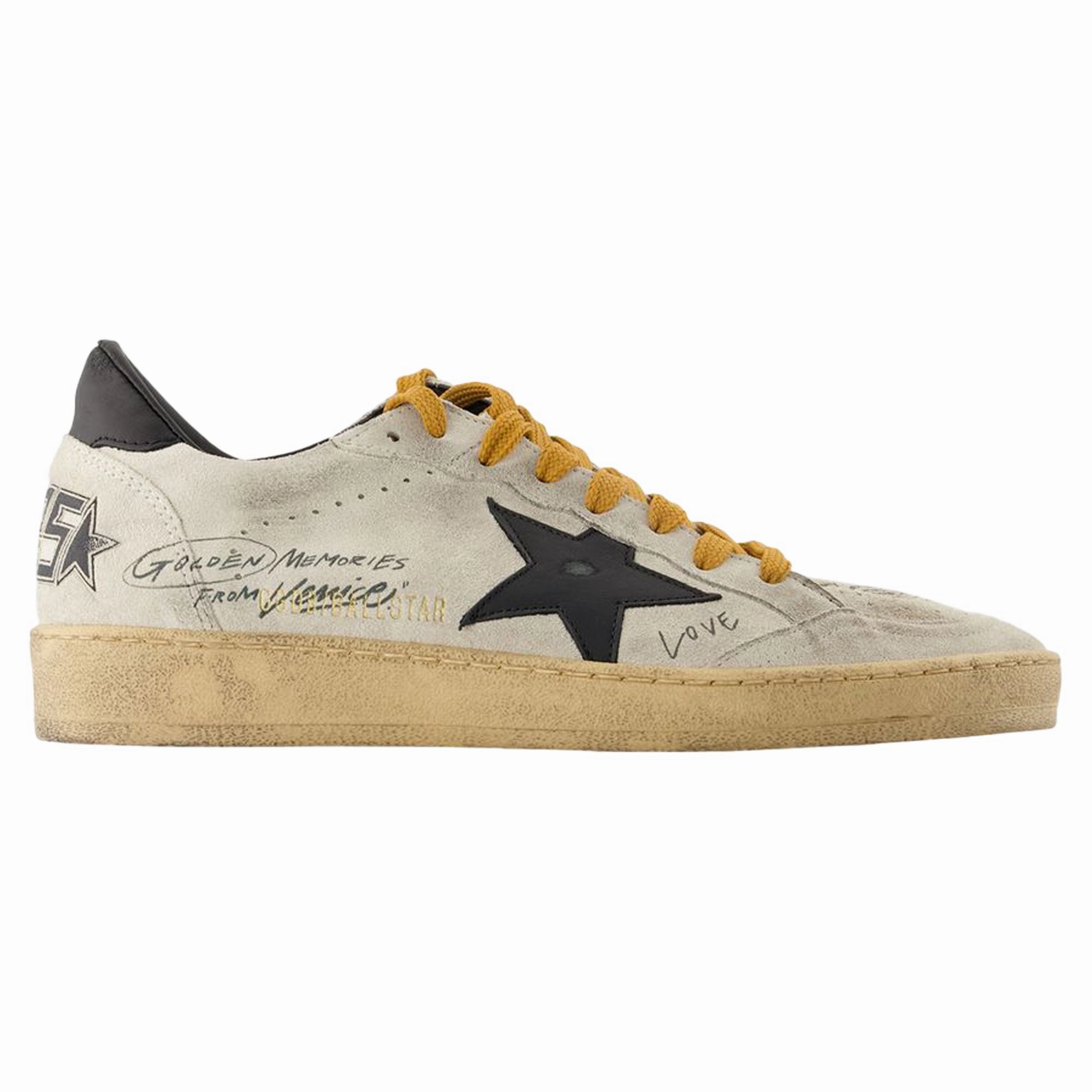 Slip Resistant All-Weather Design Ballstar Sneakers - Golden Goose Deluxe Brand - Leather - Grey