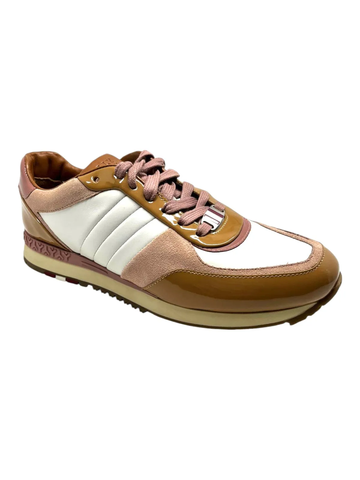 Street Mode Bally Asyia Ladies White/Pink Suede Leather Sneakers Size 6.5