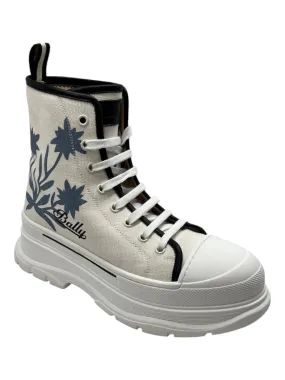 Ultra Responsive Cushioning Heel counter Bally Fyon 6302341 Women's Bone Cotton Chunky Soled Lace-Up Sneakers