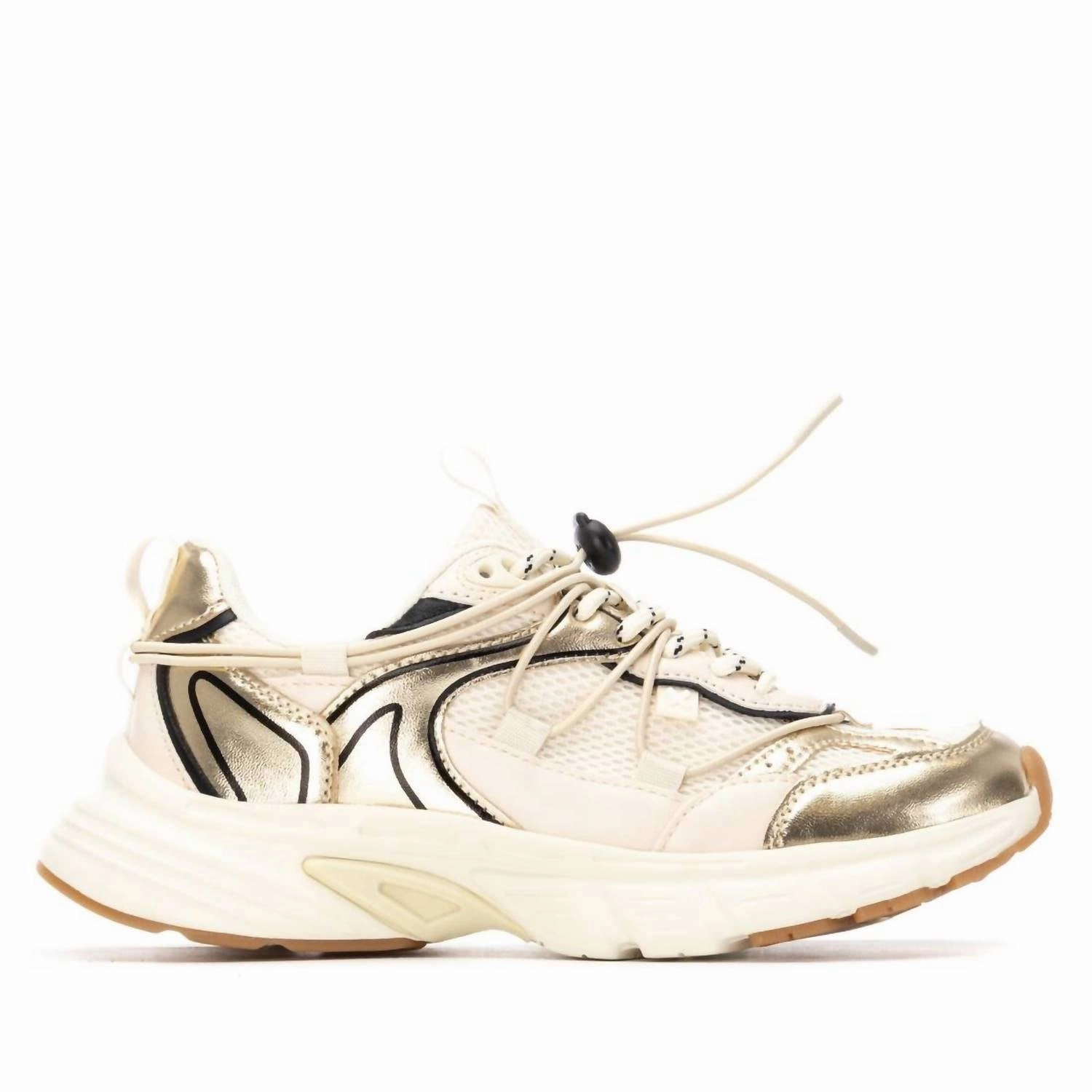 Urban Daily Antibacterial Women's 144534 Round Toe Sneakers In Gold