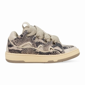 Leather Adaptive Harness System BEIGE CURB SNEAKERS
