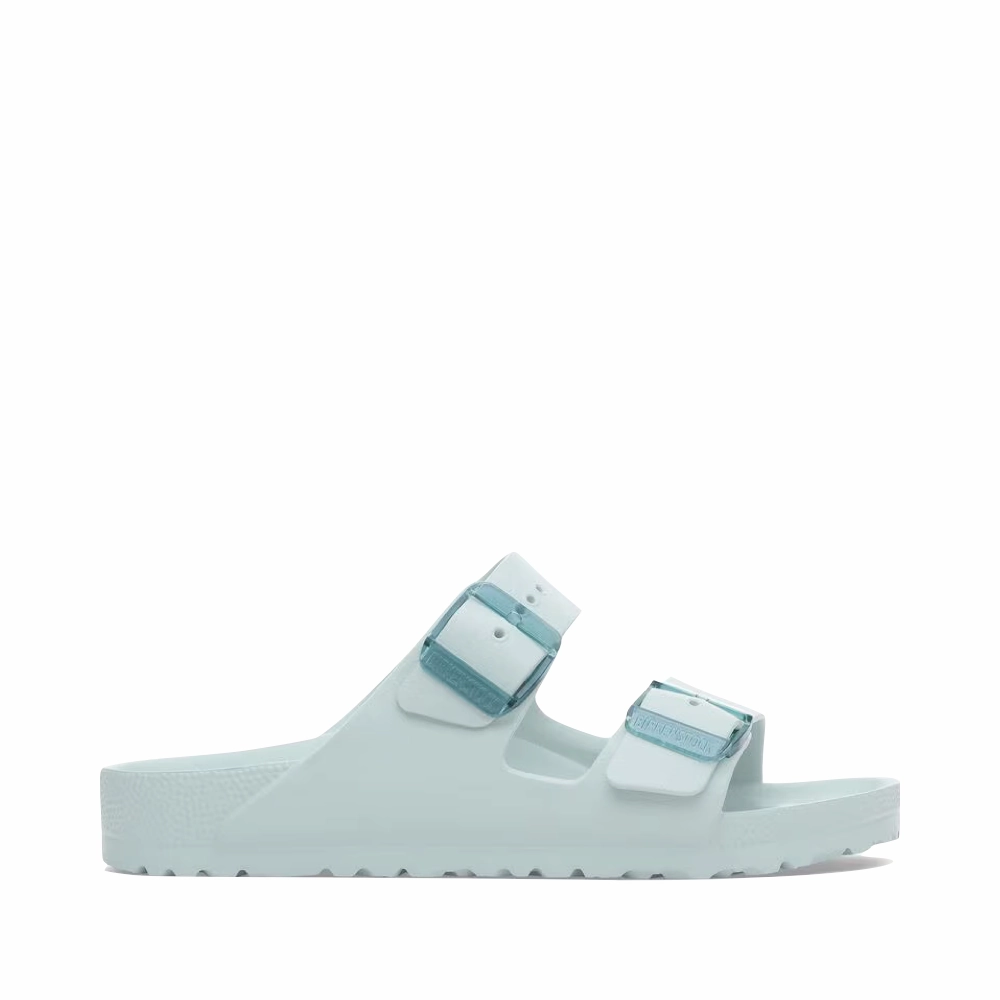 Birkenstock Women's Arizona EVA Stealth Buckle Sandal in Surf Green Soft foam