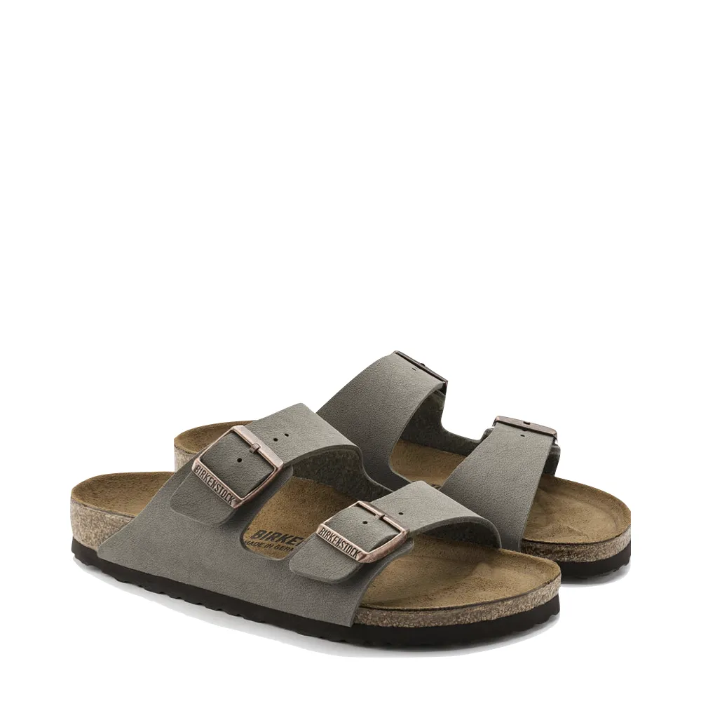 Walk Time Mood Lift Birkenstock Arizona Birkibuc Sandal in Stone Grey