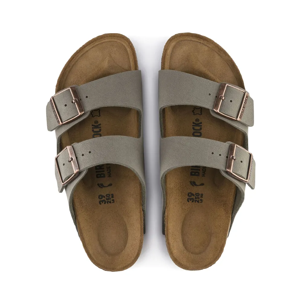 Birkenstock Arizona Birkibuc Sandal in Stone Grey Breathe Comfort