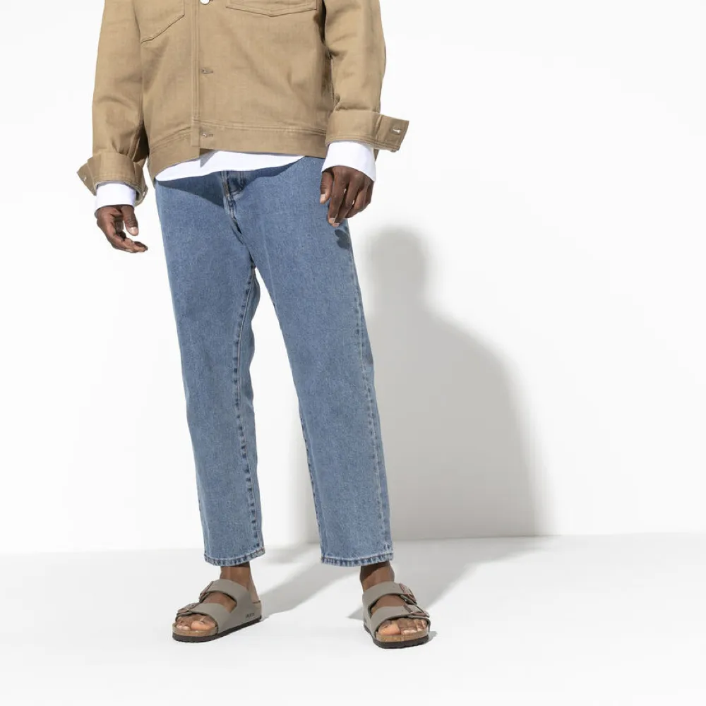 Birkenstock Arizona Birkibuc Sandal in Stone Grey Easy Fit