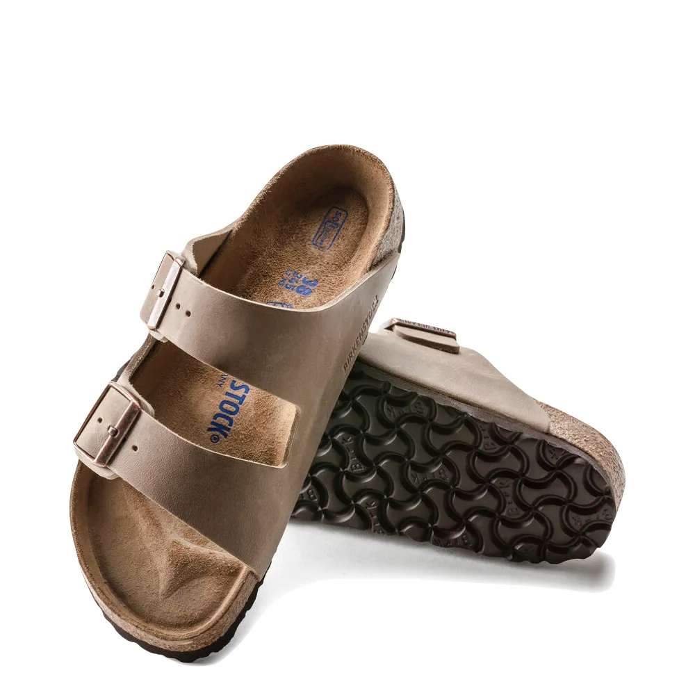 Comfortable Style Soft Base Birkenstock Arizona Oiled Leather Soft Footbed Sandal in Tobacco Brown