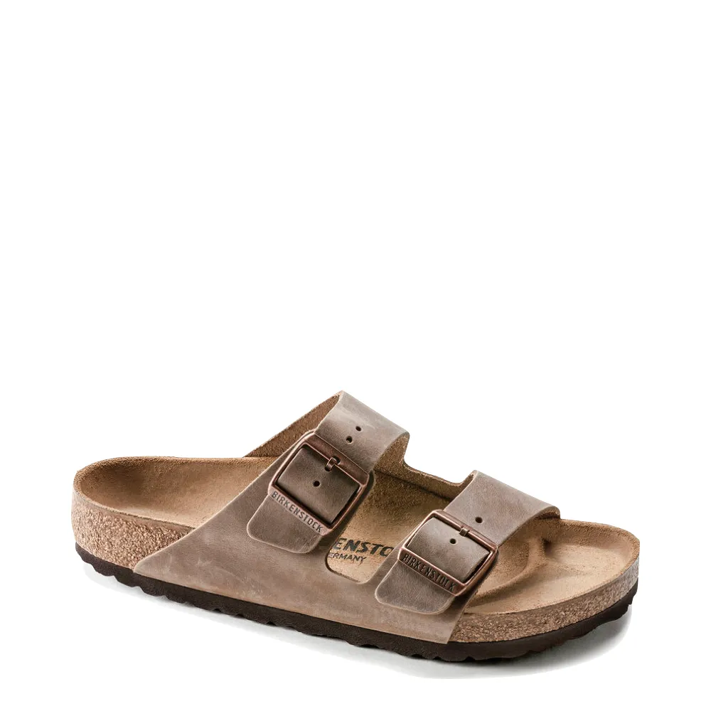 Birkenstock Arizona Oiled Leather Soft Footbed Sandal in Tobacco Brown Warm Interior