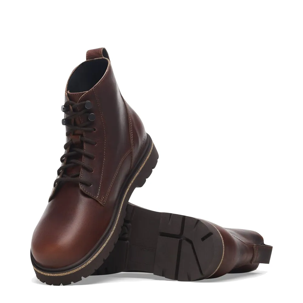 Birkenstock Men's Highwood Leather Lace Boot in Chocolate Hardwearing Comfortable Foot