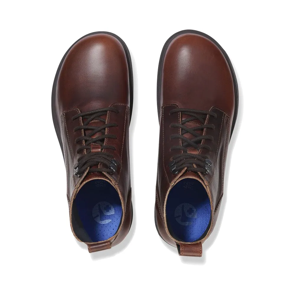 Birkenstock Men's Highwood Leather Lace Boot in Chocolate Relaxed Days