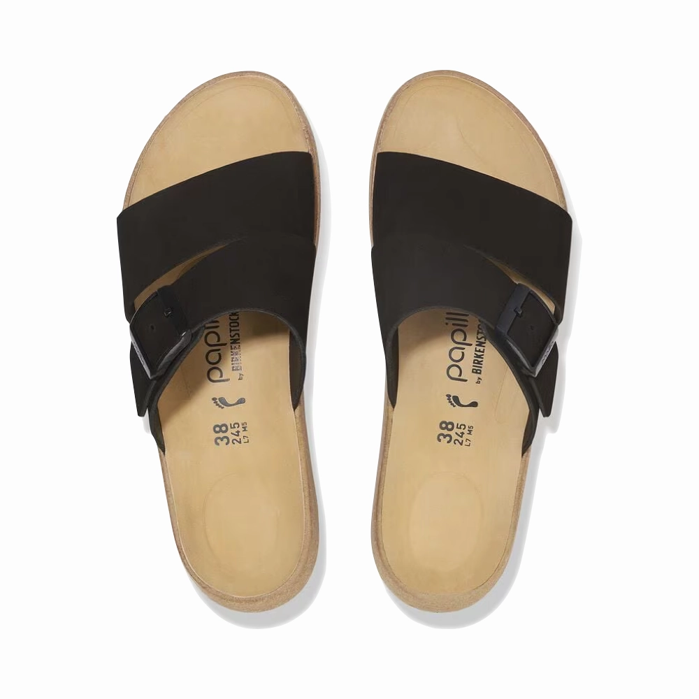 Street Movement Knit Fresh Birkenstock Women's Almina Slide Sandal in Black