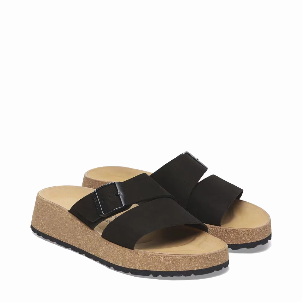 All Day Support Feature Birkenstock Women's Almina Slide Sandal in Black
