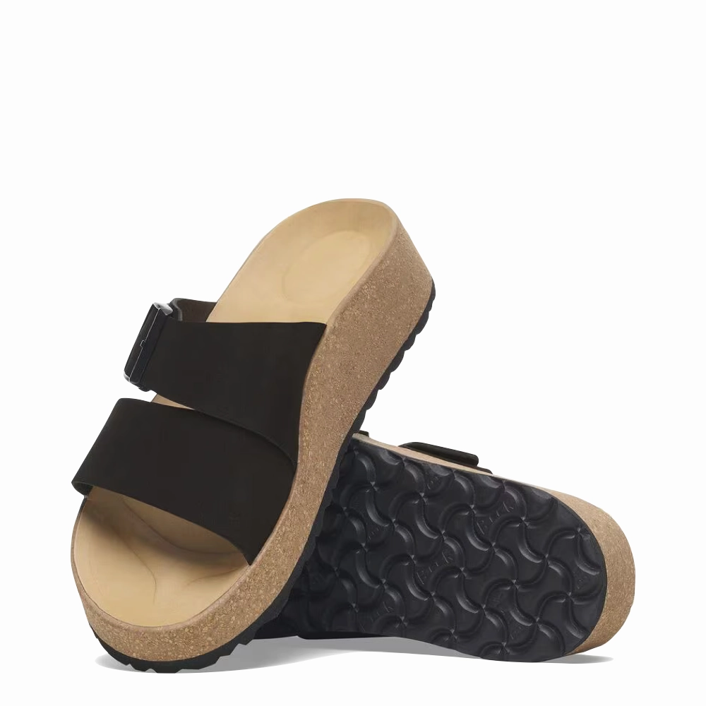 Dusk Walk Pattern Play Birkenstock Women's Almina Slide Sandal in Black