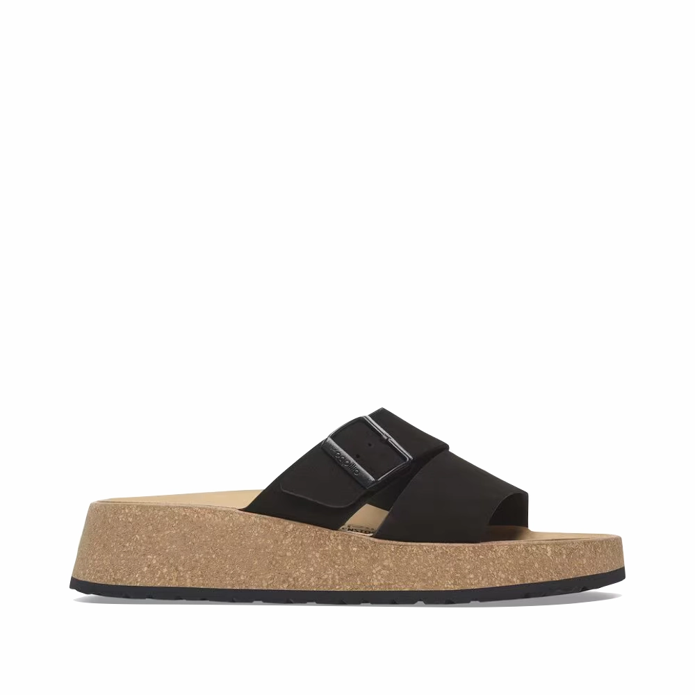 Birkenstock Women's Almina Slide Sandal in Black Pull Step