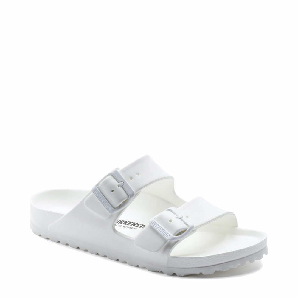 Breathable Perforated Panel Soft Soles Birkenstock Women's Arizona EVA Sandal in White