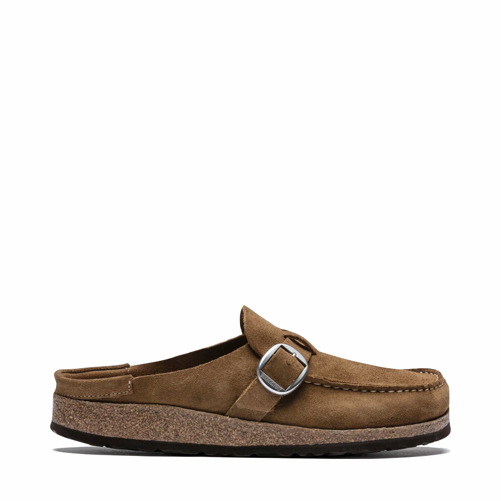 Birkenstock Women's Buckley Suede Clog in Tea Brown ZipUp