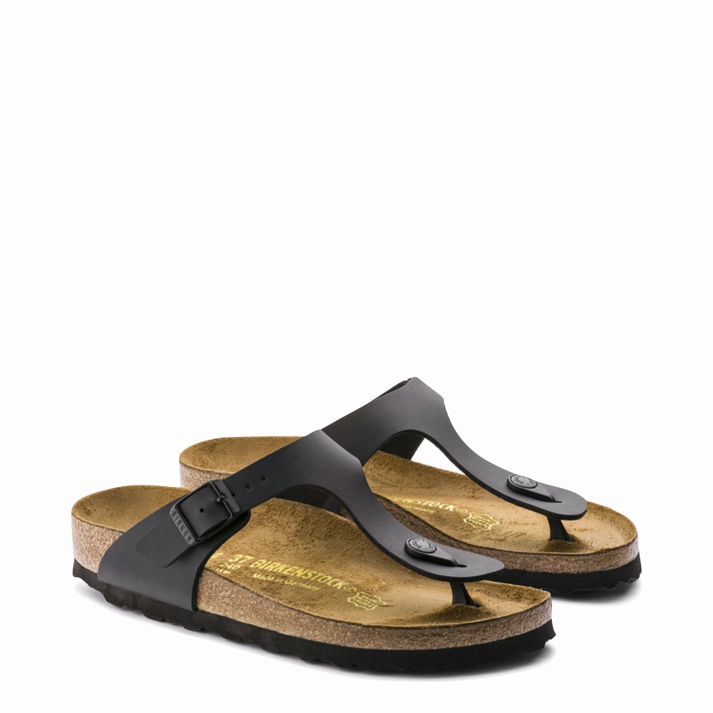 Birkenstock Women's Gizeh Birko-Flor Thong Sandal in Black Flexible Support