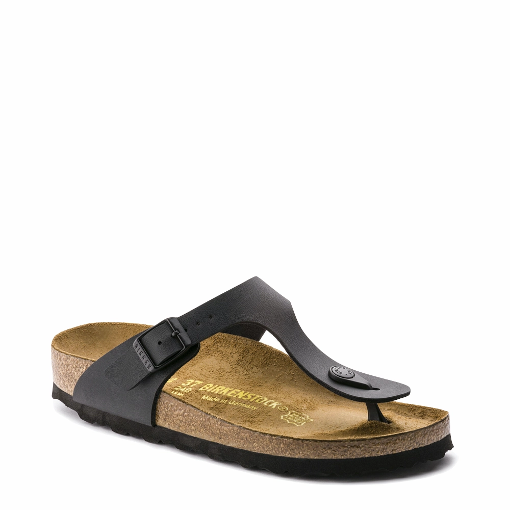 Birkenstock Women's Gizeh Birko-Flor Thong Sandal in Black Wind Hike