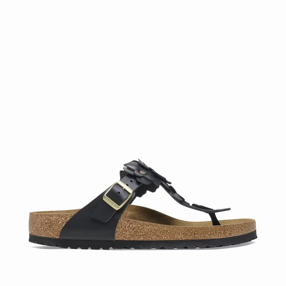 Anti   Fatigue Birkenstock Women's Gizeh Flowers Leather Sandal in Black