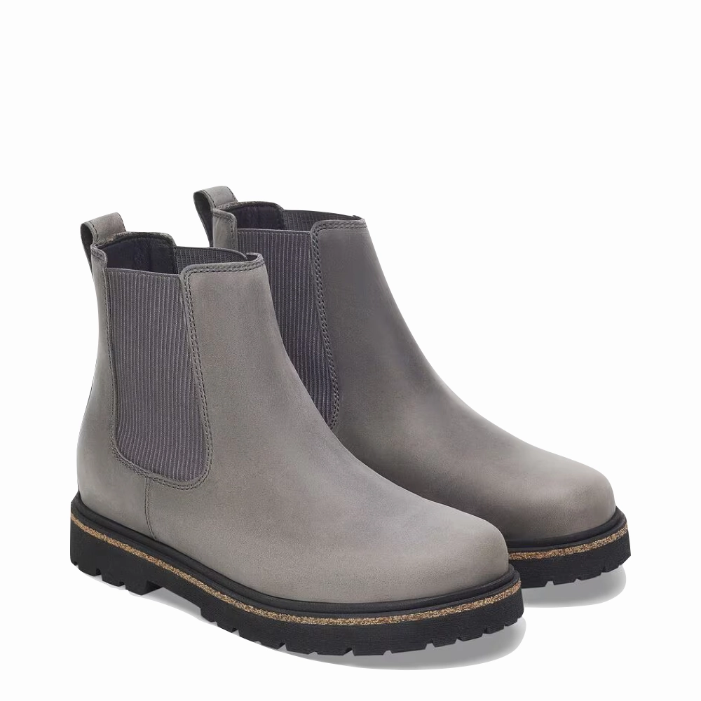 Birkenstock Women's Highwood Leather Pull On Chelsea Boot in Graphite Outdoor Walk Travel Walk
