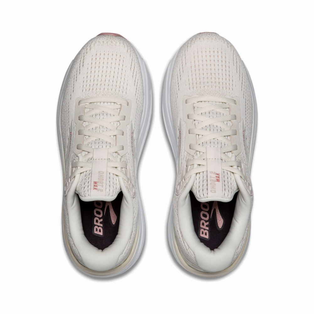 Ad Shoot Quick Outing Brooks Women's Ghost Max 2 Sneaker in Coconut Milk/Gray/Zephyr