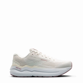 Brooks Women's Ghost Max 2 Sneaker in Coconut Milk/Gray/Zephyr Dawn Walk