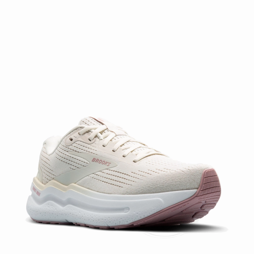 Brooks Women's Ghost Max 2 Sneaker in Coconut Milk/Gray/Zephyr Balanced Ride Balanced weight
