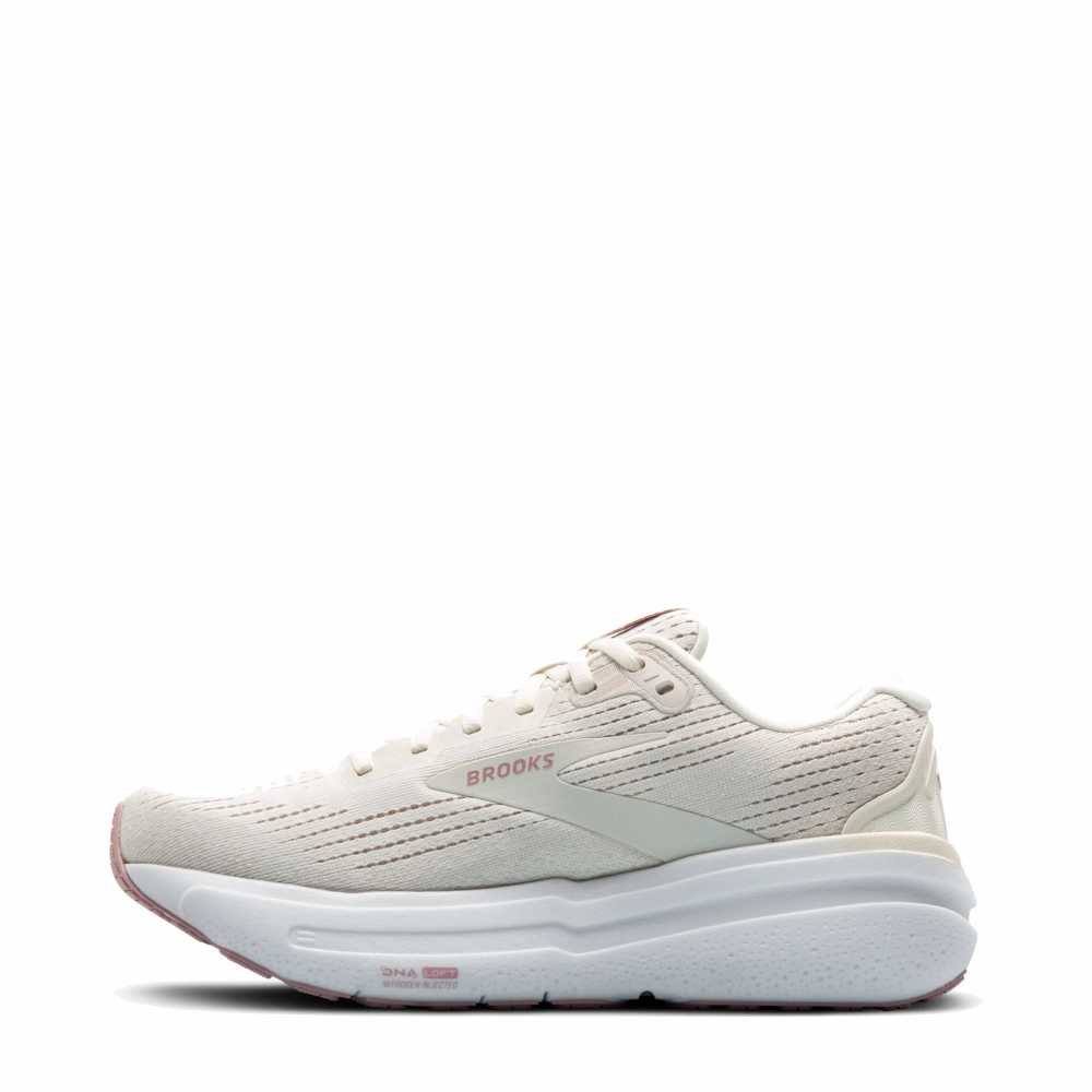 Brooks Women's Ghost Max 2 Sneaker in Coconut Milk/Gray/Zephyr Quick Transition Air Cushion