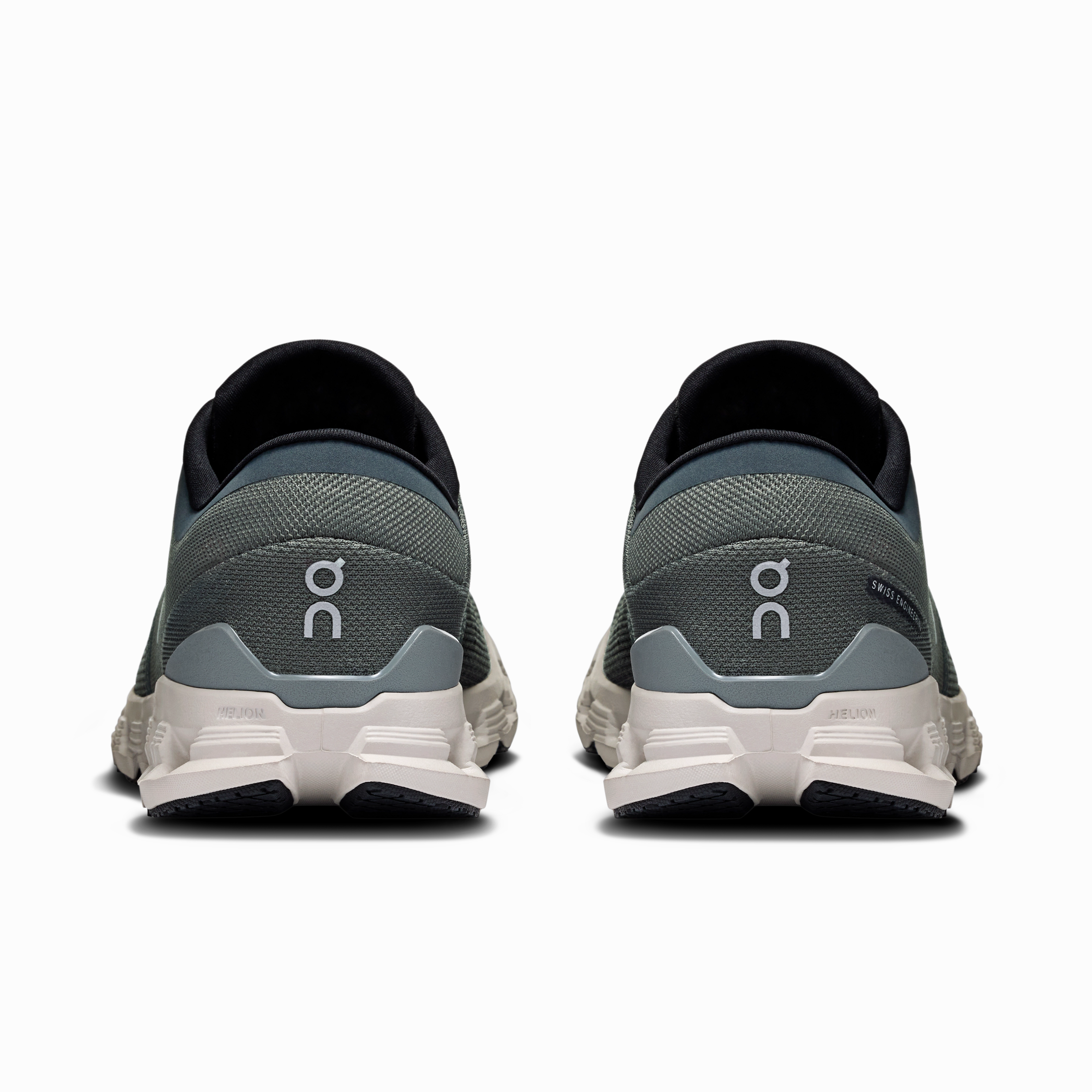 On Running Men's Cloud X 4 Shoes - Shadow / Apollo Heel protection Cushioned Landing Zone