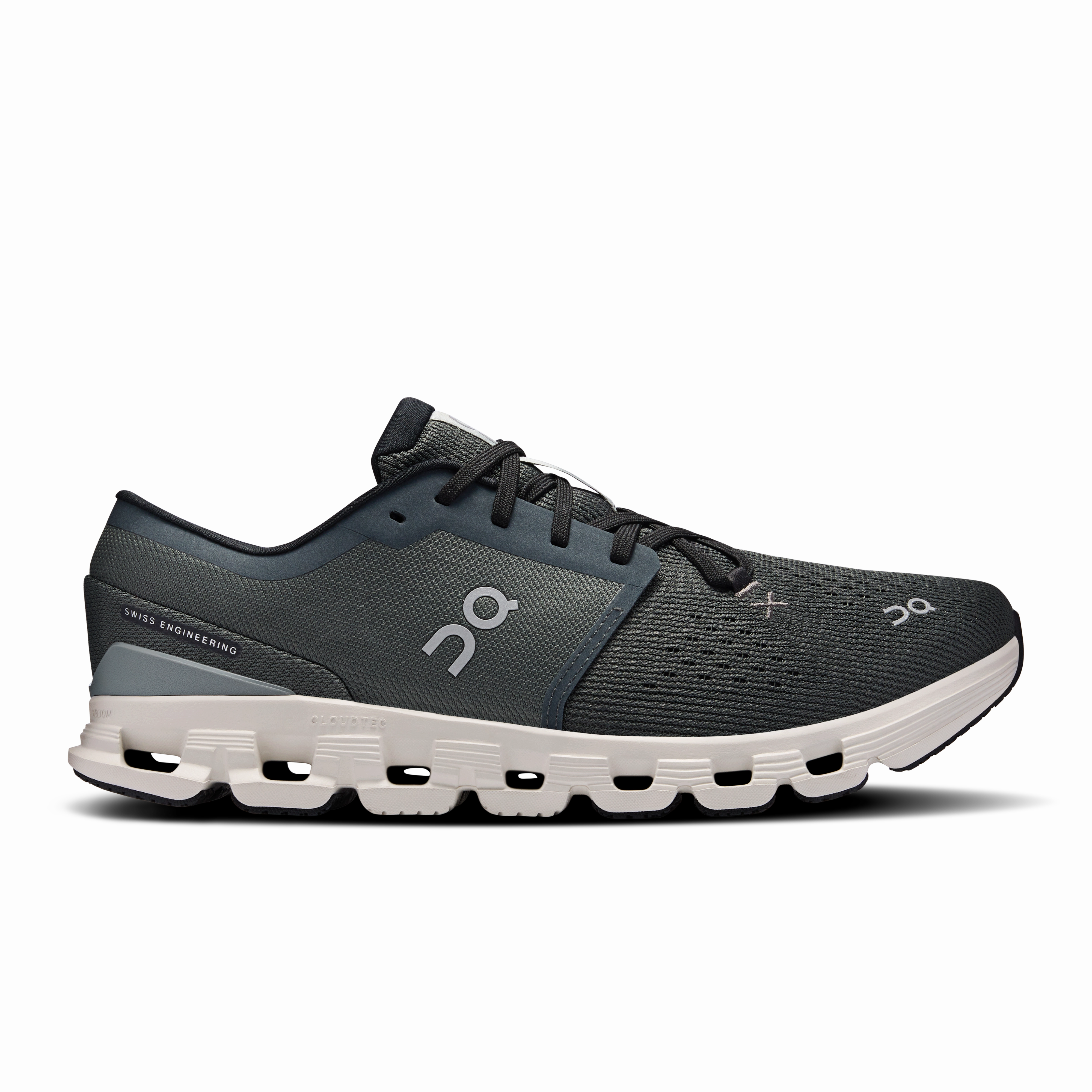 On Running Men's Cloud X 4 Shoes - Shadow / Apollo Enhanced Grip Pattern