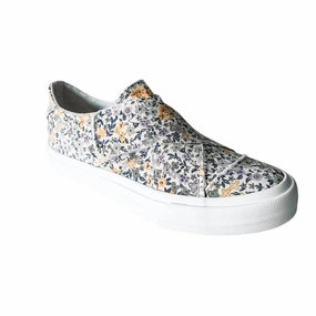 Women's Ivory Sneakers In Yellow/lavender Anti   Slip Outsole