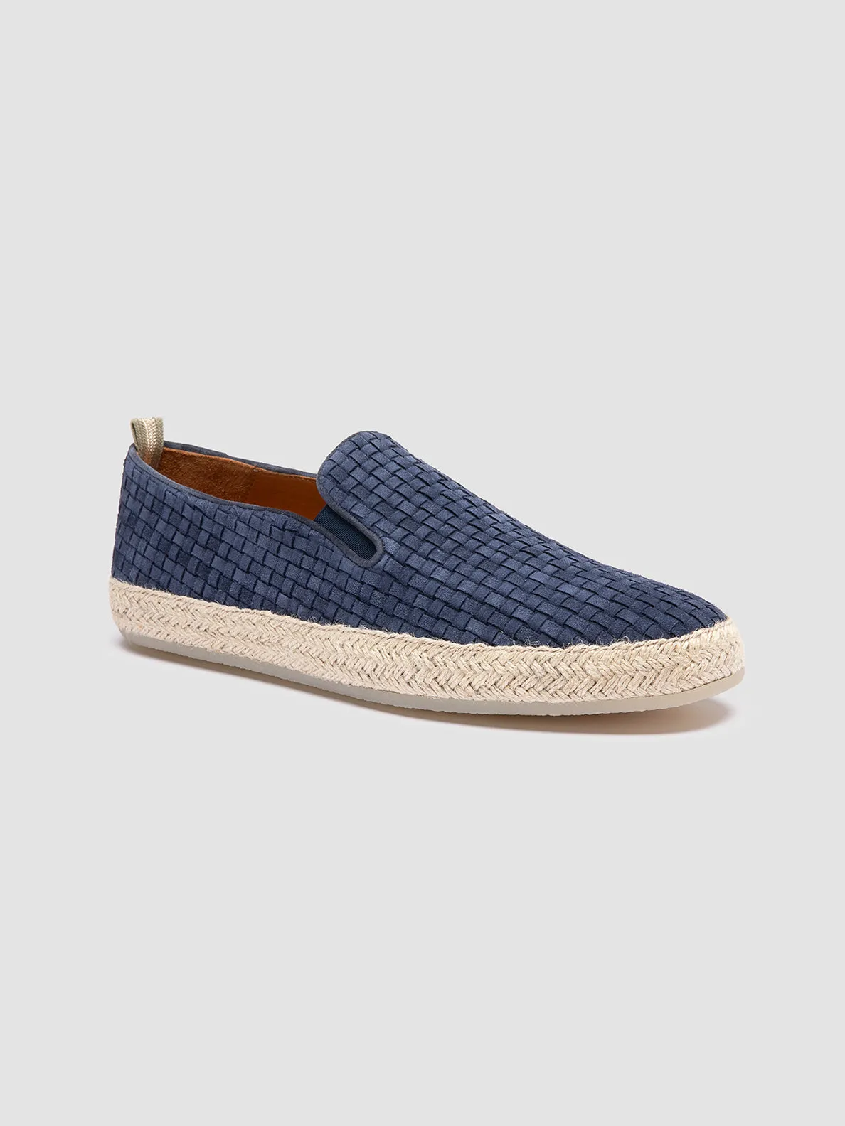 BOWLINE 001 - Navy Woven Espadrille Shoes Suede Loafers
