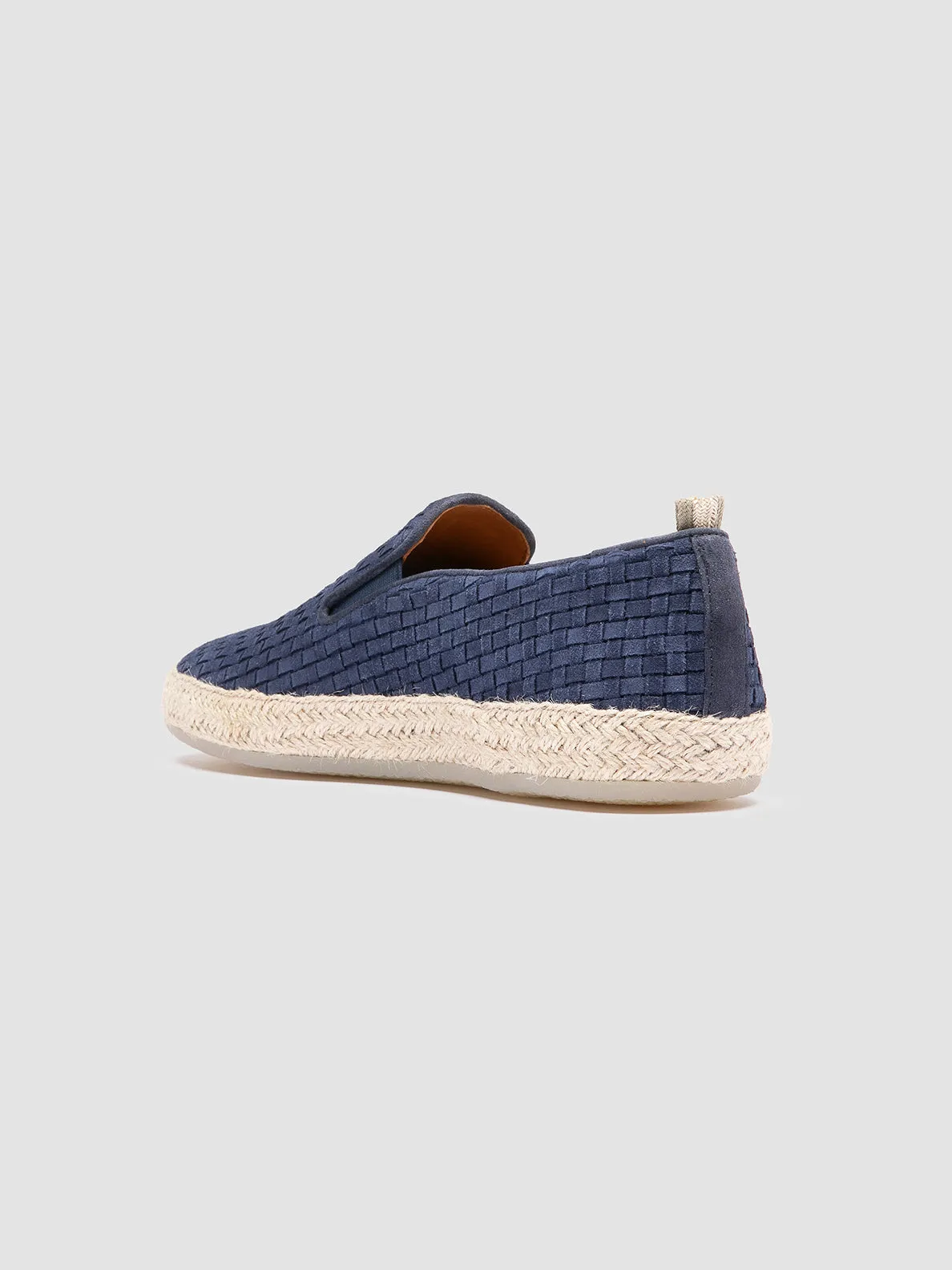 Soft Walk Elegant Flat BOWLINE 001 - Navy Woven Espadrille Shoes