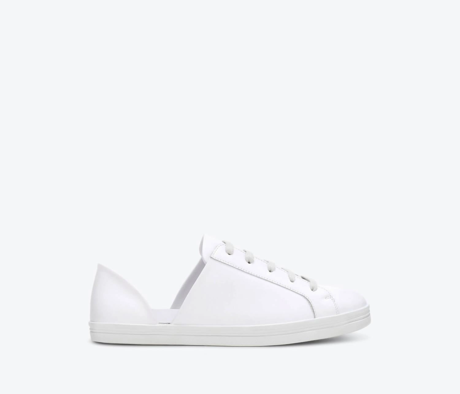 Women's Eda D'orsay Sneaker In White Calf Aerodynamic Vents Memory Foam Insert